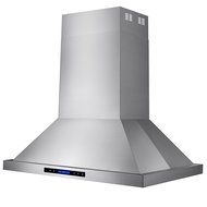 AKDY&reg; 48" Stainless Steel Dual Motor Island Mount Range Hood Touch Screen Display Baffle Filter Ductless Vent N3