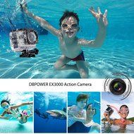 DBPOWER EX3000 Waterproof Action Camera 12MP 720P with 2 Batteries and Free Accessories Kit (Silver) N9