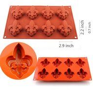 2win2buy 8-Cavity Fleur De Lis Chocolate Candy Silicone Mold Muffin Jelly Ice Tray Baking N2