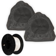 Theater Solutions 2R6L Outdoor Lava 6.5" Rock 2 Speaker Set with Wire for Yard Pool Spa Garden