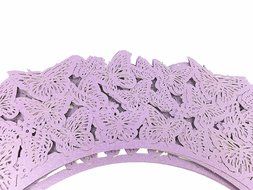 Yansanido 12 set pink Filigree Artistic Bake Little Vine Lace Laser Cut Cupcake Wrapper Cup Muffin Case Trays... N56