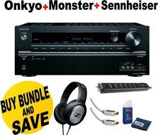 Onkyo TX-NR545 7.2-Channel Network A/V Receiver + Sennheiser HD201 Lightweight Over-Ear Binaural Headphones +...