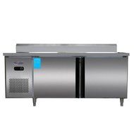 300L Direct Cooling Side by Side 2-Door Stainless Steel Restaurant Kitchen Under-Counter Worktop Commercial Cabinet... N4