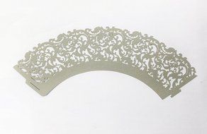 HUAL Cupcake Wrappers 50 Filigree Artistic Bake Cake Paper Cups Lace Laser Cut Liner Baking Cup Muffin Case Trays... N16