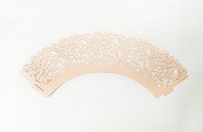 HUAL Cupcake Wrappers 50 Filigree Artistic Bake Cake Paper Cups Lace Laser Cut Liner Baking Cup Muffin Case Trays... N17