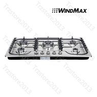 WindMax 34" Kitchen Stainless Steel 5 Burners NG/ LPG Cooktops Cooker#58027 N2