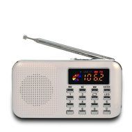 eJiasu Mini Portable MP3 Music Player Charging Digital LED Display Panel FM Radio Stereo Speaker USB TF card(Black) N5