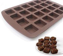 Q-life 24-cavity Silicone Brownie Squares Baking Mold Cake Chocolate Pan Candy Silicone Baking Mold Tray (1pce... N6