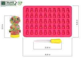 Silicone Gummy Bear Mold VALUE PACK Kit + Bonus Bear Container &amp; Dropper - BPA Free 3-Pack Molds 150 Gummies At... N3
