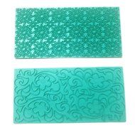 Mikiso Imprint Mat Set Gumpaste Flower deisgn Press Mold Fondant Cake Embosser for Cupcake Top Decoration Color... N5