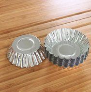 Smartkitch 100 Pcs Egg Tart Aluminum Cake Cups Tart Pudding Jello Mold Mould N4