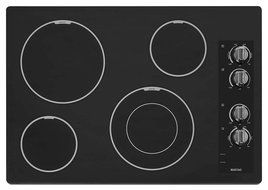 30" Electric Cooktop with 4 Burners Finish: Black