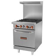 MVP Group SR-4-24 Gas Range 4 Burner with Oven, 24", Grey