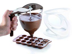 Silikomart Chocolate Dispensing Funnel with Base and 3 Assorted Tips N3