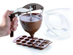 Silikomart Chocolate Dispensing Funnel with Base and 3 Assorted Tips N4