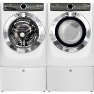 Electrolux Front Load Washer and Electric Dryer Set with Pedestals EFLS517SIW and EFME517SIW and EPWD157SIW