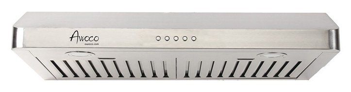 Awoco 30" RH-UC085 5" High Stainless Steel Under Cabinet 3 Speeds 800CFM Range Hood with 2 Lights N6
