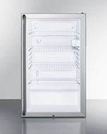 Summit SCR450LBI7SH 20" Commercially Approved Compact Refrigerator with 4.1 cu. ft. Capacity Glass Door Auto Defrost...