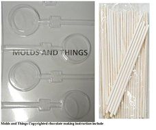 Plain Cookie (Oreo) Lollipop Chocolate Mold with &copy; Molding Instruction + 50 Lollipop Sticks