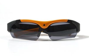 POV PRO25 HD Action Video Camera Sunglasses with Stereo Audio Recording (Black/Orange) N2