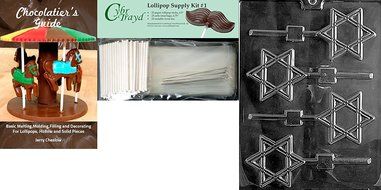 Cybrtrayd R037 Star of David Chocolate Candy Mold with Exclusive Cybrtrayd Copyrighted Chocolate Molding Instructions... N4