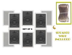Yamaha Custom Easy-to-install In-Wall Flush Mount 3-Way 150 watts Natural Sound Speaker (Set of 6) with a 1&quot; Swivel...