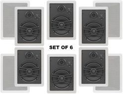 Yamaha Custom Easy-to-install In-Wall Flush Mount 3-Way 150 watts Natural Sound Speaker (Set of 6) with a 1" Swivel... N2