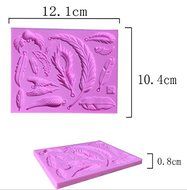 Fondant Sugar Craft Mold, KOOTIPS 2 Pcs/set Feather and Glass kinds different mold DIY Cake Decorating Fondant... N4