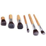 ShungHO Eco-friendly Bamboo Handle Synthetic Hair Makeup Brush Set Make-up Tool Kit 6PCS N2