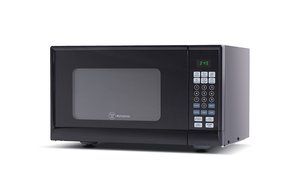 Westinghouse WM009 900 Watt Counter Top Microwave Oven, 0.9 Cubic Feet, Stainless Steel Front with Black Cabinet N10