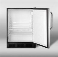 Summit AL752LBLSSTB 24" 5.5 Cu. Ft. ADA Compliant All- Refrigerator with Hidden Evaporator Adjustable Thermostat...
