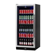 KingsBottle 450 Can Beverage Cooler, Stainless Steel with Glass Door N19