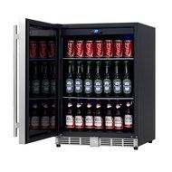 KingsBottle 450 Can Beverage Cooler, Stainless Steel with Glass Door N21