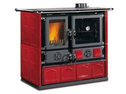 Wood Burning Cook Stove La Nordica "Rosa Maiolica Bordeaux", w/ Wood Baking Oven