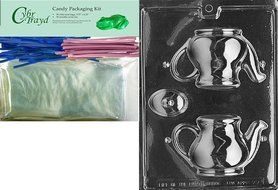 Cybrtrayd D077 Tea Pot Chocolate Candy Mold with Exclusive Cybrtrayd Copyrighted Chocolate Molding Instructions N6