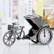 Desk Clock Vintage Watch Alarm Clock Retro Rickshaw Desktop Ornaments Plastic N2