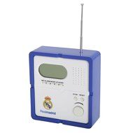 Real Madrid CF Official Football Crest Radio With Digital Clock (One Size) (White/Blue)