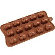 Freshware CB-604BR 16-Cavity Silicone Christmas Tree, Ornament and Star Chocolate, Candy and Gummy Mold N6