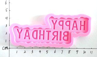 Wocuz W0752 Silicone Happy Birthday Cake Topper Molds Fondant Mold Cake Top Decoration N3