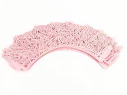 Yansanido 12 set pink Filigree Artistic Bake Little Vine Lace Laser Cut Cupcake Wrapper Cup Muffin Case Trays... N58