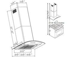 XtremeAir PX01-W36 Wall Mount Range Hood with 900 CFM Baffle Filters with Grease Drain Tunnel, 36" N7