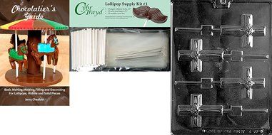 Cybrtrayd R067 Small Cross Lolly with Flower Chocolate Candy Mold with Exclusive Cybrtrayd Copyrighted Chocolate... N2