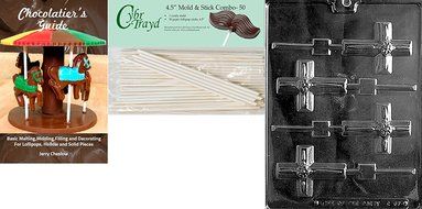 Cybrtrayd R067 Small Cross Lolly with Flower Chocolate Candy Mold with Exclusive Cybrtrayd Copyrighted Chocolate... N3