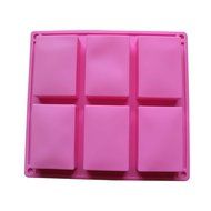 Rectangle Silicone Mold For Handmade Soap, cake, bread 6 Holes, Set of 2 N2
