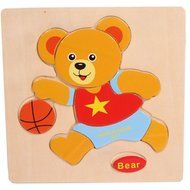 Bear Puzzles Toys ，BeautyVan Wooden Bear Puzzle Educational Developmental Baby Kids Training Toy