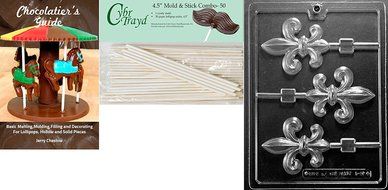 Cybrtrayd D097 Chocolate Candy Mold, Fleur-De-Lis Lolly Dads and Moms N6