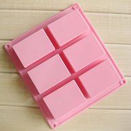 Creativelife 6-cavity Plain Basic Rectangle Silicone Mould for Homemade Craft Soap Mold cake mold Ice cube tray N2