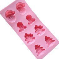 JLHua 8-Cavity Christmas Bells Trees Silicone Cake Chocolate Soap Decoration Mold