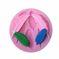 GOOTRADES 4 Cavity 3D Feather Shaped Silicone Cake Mold Candy Jelly Fondant Making Mold Tools N5