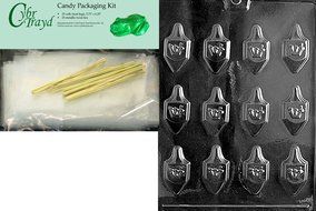 Cybrtrayd R020 Bite Size Dreidles Chocolate Candy Mold with Exclusive Cybrtrayd Copyrighted Chocolate Molding... N3